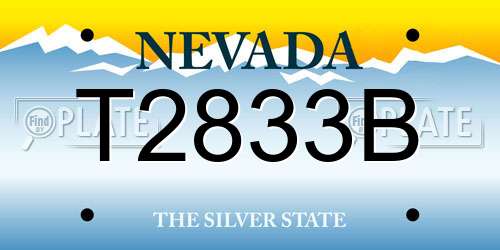 T2833B Nevada License Plate