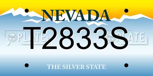 T2833S Nevada License Plate