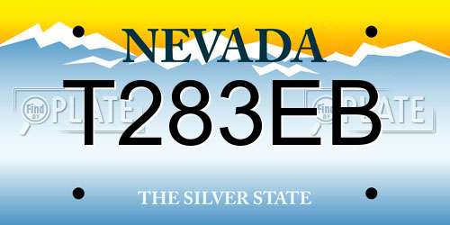 T283EB Nevada License Plate
