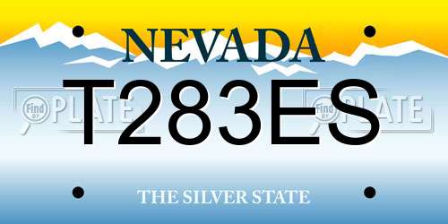 T283ES Nevada License Plate