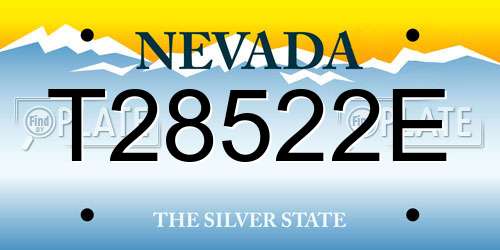 T28522E Nevada License Plate