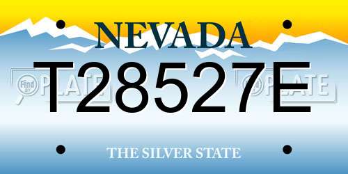 T28527E Nevada License Plate
