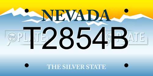 T2854B Nevada License Plate