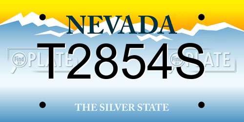 T2854S Nevada License Plate