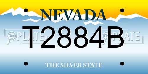T2884B Nevada License Plate