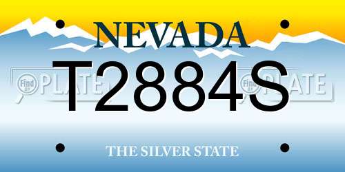 T2884S Nevada License Plate