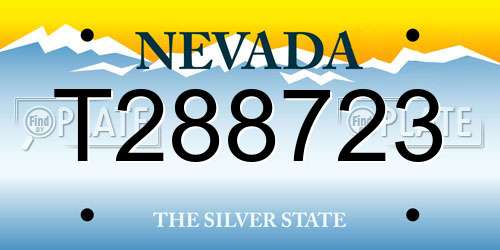 T288723 Nevada License Plate