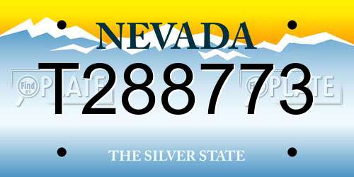 T288773 Nevada License Plate