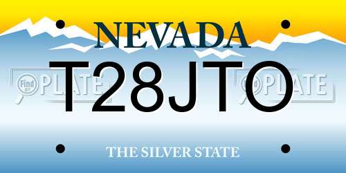 T28JTO Nevada License Plate