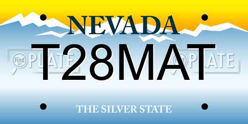 T28MAT Nevada License Plate
