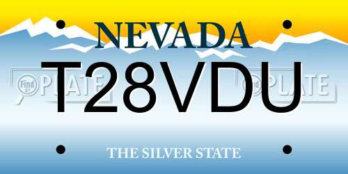 T28VDU Nevada License Plate