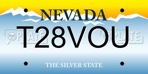 T28VOU Nevada License Plate
