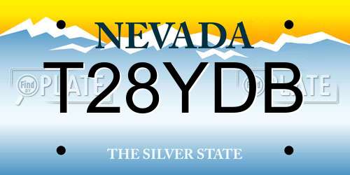 T28YDB Nevada License Plate