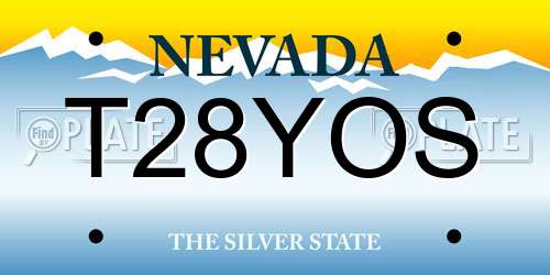 T28YOS Nevada License Plate