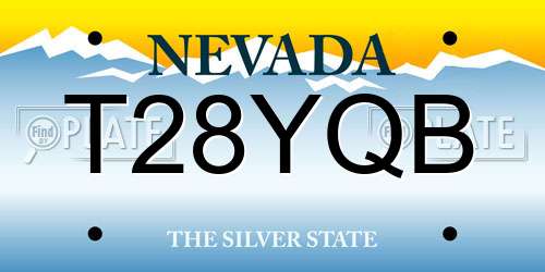 T28YQB Nevada License Plate