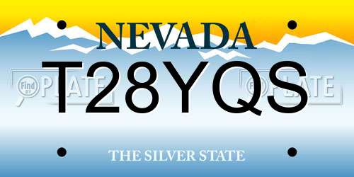 T28YQS Nevada License Plate