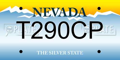 T290CP Nevada License Plate