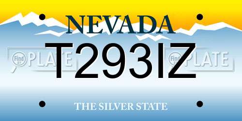 T293IZ Nevada License Plate