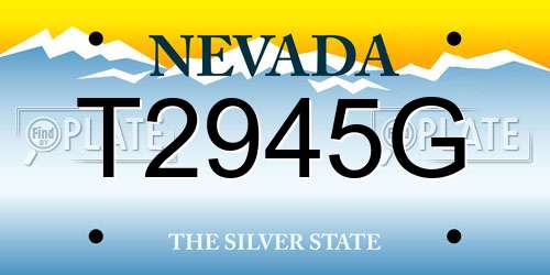 T2945G Nevada License Plate