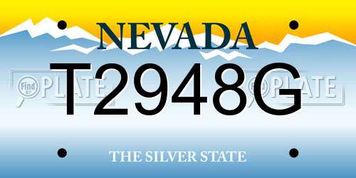 T2948G Nevada License Plate