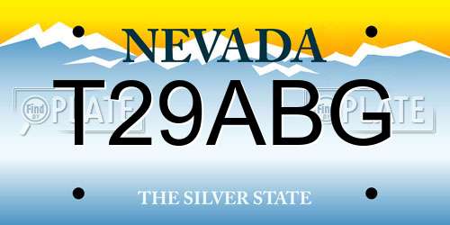T29ABG Nevada License Plate