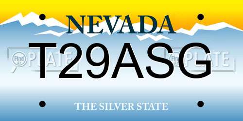 T29ASG Nevada License Plate