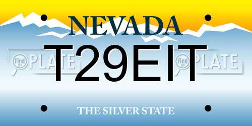 T29EIT Nevada License Plate