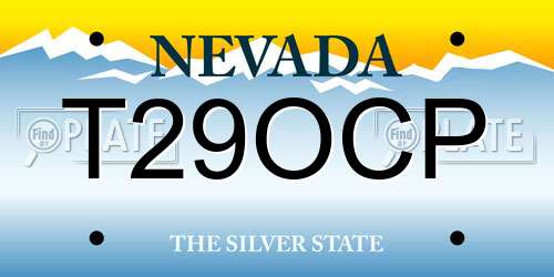 T29OCP Nevada License Plate