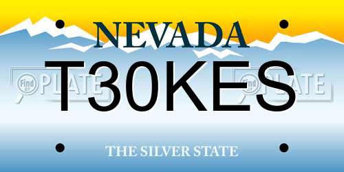 T30KES Nevada License Plate