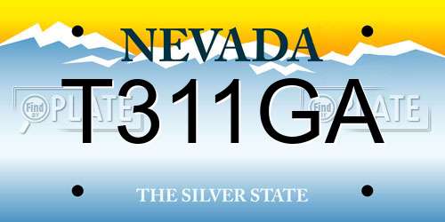 T311GA Nevada License Plate