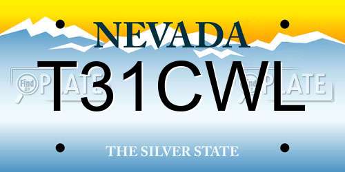 T31CWL Nevada License Plate