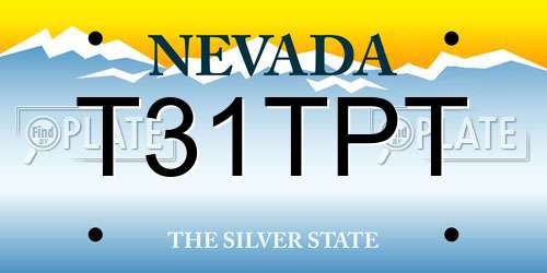T31TPT Nevada License Plate