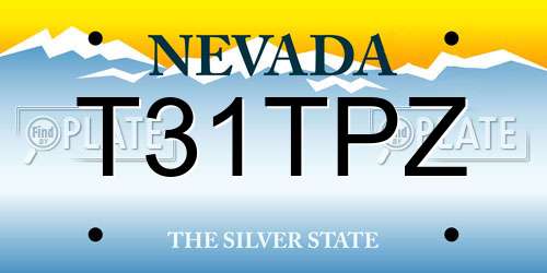 T31TPZ Nevada License Plate