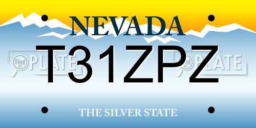 T31ZPZ Nevada License Plate