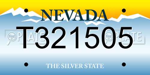T321505 Nevada License Plate