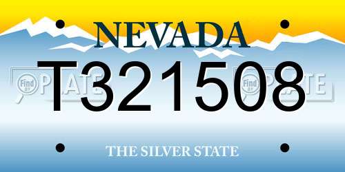 T321508 Nevada License Plate