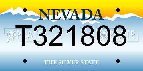 T321808 Nevada License Plate