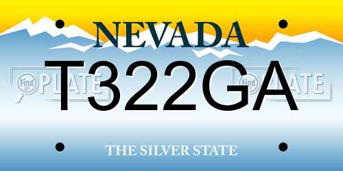 T322GA Nevada License Plate