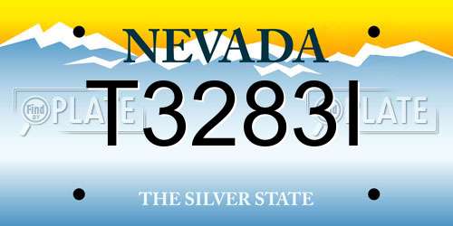 T3283I Nevada License Plate