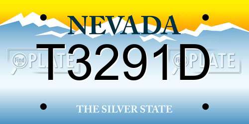 T3291D Nevada License Plate