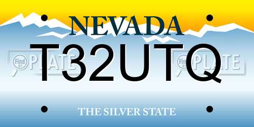 T32UTQ Nevada License Plate
