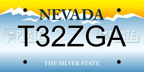 T32ZGA Nevada License Plate