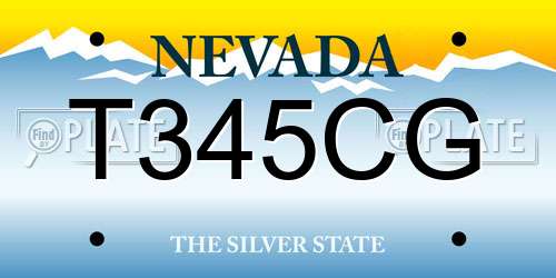 T345CG Nevada License Plate