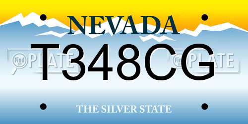 T348CG Nevada License Plate