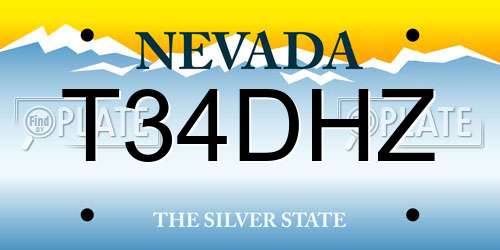 T34DHZ Nevada License Plate