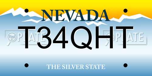 T34QHT Nevada License Plate