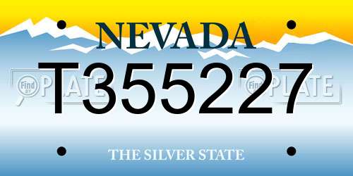 T355227 Nevada License Plate