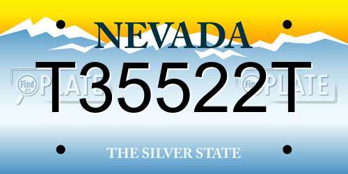 T35522T Nevada License Plate