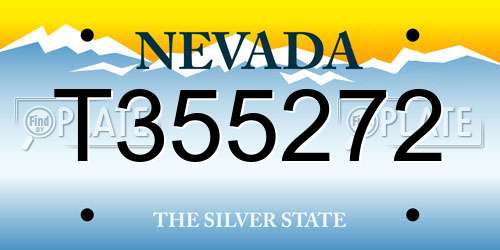 T355272 Nevada License Plate