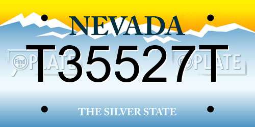 T35527T Nevada License Plate